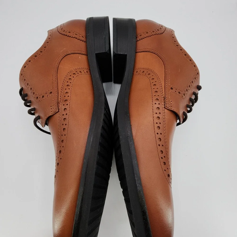 Cole Haan Grand+ Dress Wingtip Oxford Shoes Mens 11 M British Tan‎ C37330 NEW